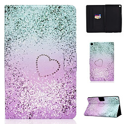 Etui en PU impression de modèle motif coeur et paillettes avec support et porte-cartes pour votre Samsung Galaxy Tab A 10.1 (2019) SM-T510/SM-T515