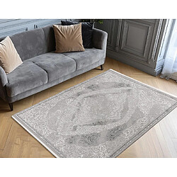 Lisa Design Telio - tapis rectangulaire motif oriental - gris anthracite pas cher