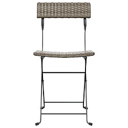 Acheter Maison Chic Lot de 6 Chaises de bistrot pliantes Gris Résine tressée et acier -GKD10878