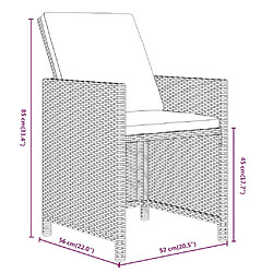 Acheter vidaXL Ensemble à manger de jardin coussins 7pcs Résine tressée Noir