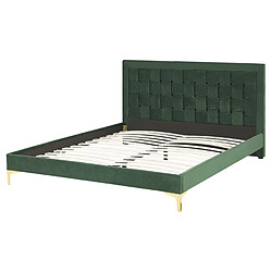 Beliani Lit double en velours vert 160 x 200 cm LIMOUX pas cher