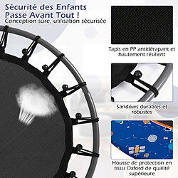 Helloshop26 Trampoline pour enfants diamètre 92cm lumineux avec poignée amovible charge 25 kg pour sports de saut intérieur extérieur bleu 20_0009617