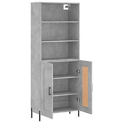 Avis vidaXL Buffet haut Gris béton 69,5x34x180 cm Bois d'ingénierie