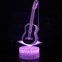 Universal C) Lumière de nuit LED 3D Lumière de guitare Illusion 7 variations de couleur Lampe de bureau Cadeau