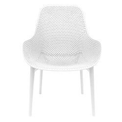 Toilinux Lot de 2 Fauteuils pour table de jardin design Malibu - Blanc pas cher