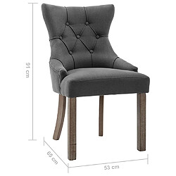 vidaXL Chaises à manger lot de 4 gris tissu pas cher