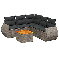 Maison Chic Salon de jardin 6 pcs avec coussins | Ensemble de Table et chaises | Mobilier d'Extérieur gris résine tressée -GKD68105