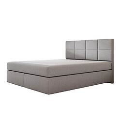 TRADA Lit adulte 180x200 cm Mallorca – lit suspendu avec matelas ressorts ensachés et matelas bonnell – tissu velours - gris pas cher