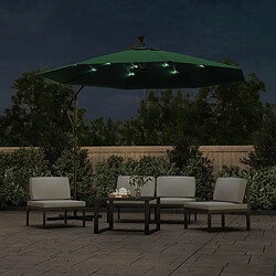 Helloshop26 Parasol mobilier de jardin avec éclairage led 300 cm poteau en métal vert 02_0008142