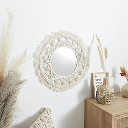 Avis The Home Deco Factory Miroir rond bohème - Diam 55 Cm - Beige