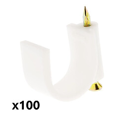 Avis Lot de 100 crochets de fixation Ø14mm - blanc - Zenitech