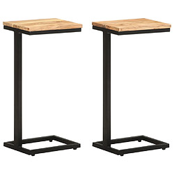 vidaXL Tables d'appoint 2 pcs 31,5x24,5x64,5 cm Bois d'acacia solide