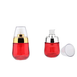 Portable Verre Verre Pompe Bouteilles Serums De Voyage Crèmes Conteneur Rouge D'or