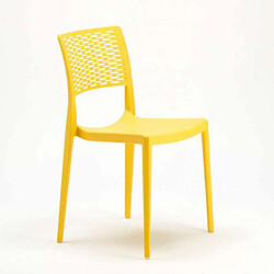 Avis Ahd Amazing Home Design Chaise pour salle à manger Bar et Jardin en Polypropylène Empilable et Légère Cross, Couleur: Jaune