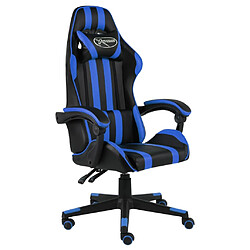 vidaXL Fauteuil de jeux vidéo Noir et bleu Similicuir