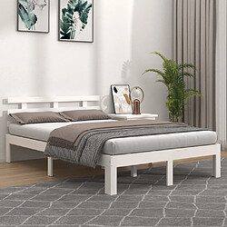 vidaXL Cadre de lit sans matelas blanc bois massif 180x200 cm 