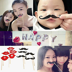 Universal 58pcs / Set des accessoires colorés sur un photomaton à moustache bâton pour un mariage amusant pas cher