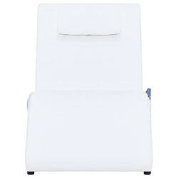 Avis Maison Chic Chaise longue de massage avec oreiller| Bain de soleil Relax | Transat Blanc Similicuir -GKD79926