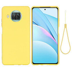 Coque en silicone plaine avec sangle jaune pour votre Xiaomi Mi 10T Lite 5G