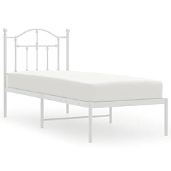 Maison Chic Lit adulte - Cadre de lit métal avec tête de lit,Structure du lit Contemporain pour chambre blanc 75x190 cm -MN27308