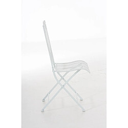 Decoshop26 Chaise de jardin en fer forgé blanc MDJ10025