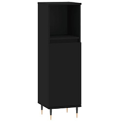 Maison Chic Armoire de salle de bain,Meuble de rangement,Meuble haut noir 30x30x100 cm bois d'ingénierie -GKD346904