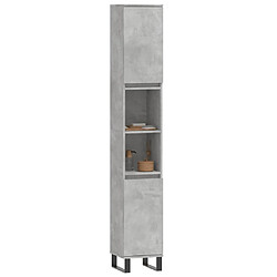 Avis Maison Chic Armoire de salle de bain,Meuble de rangement,Meuble haut gris béton 30x30x190 cm -GKD523044