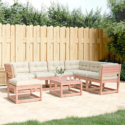 vidaXL Salon de jardin 7 pcs avec coussins bois massif douglas