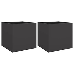 vidaXL Jardinières 2 pcs noir 42x40x39 cm acier