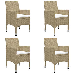 Maison Chic Ensemble de salle à manger de jardin 7 pcs,Table et chaises d'extérieur Beige -GKD610614 pas cher