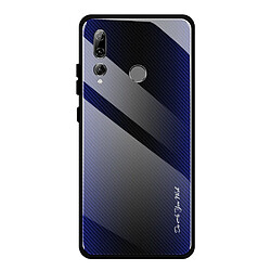 Wewoo Coque Pour Huawei Enjoy 9s / Honor 10i / 20i / 20 Lite / P Smart Plus 2019 / Maimang 8 étui de protection en verre dégradé de texture bleu foncé