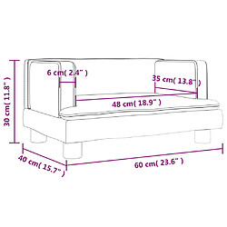 vidaXL Canapé pour enfants cappuccino 60x40x30 cm similicuir pas cher