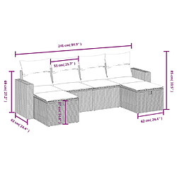 Avis vidaXL Salon de jardin 6 pcs avec coussins noir résine tressée