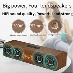 Avis Universal Haut-parleur Bluetooth portable Haut-parleur USB extérieur haute puissance Écran d'affichage haute définition Support MIC AUX TF Card FM Radio Box | Subwoofer (brun)