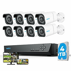 Reolink Kit Vidéo Surveillance avec 8MP 8X Bullet Caméra IP PoE et 16CH 4To NVR, Détection Personne/Véhicule, Vision Nocturne 30m avec Audio