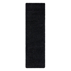 RUGSX Tapis, le tapis de couloir SOFFI shaggy 5cm noir - pour la cuisine, l'antichambre, le couloir 60x250 cm