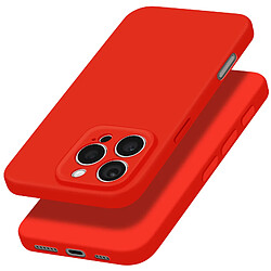 Avizar Coque pour iPhone 16 Pro Max Soft Touch Mat Silicone Flexible Rouge