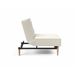 Inside 75 INNOVATION LIVING Fauteuil SPLITBACK STYLETTO convertible lit 90*115 cm pieds chêne naturel tissu Bouclé Off White pas cher