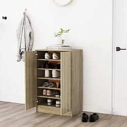 vidaXL Armoire à chaussures Chêne Sonoma 60x35x92 cm Bois d’ingénierie