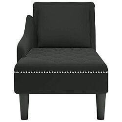 Avis vidaXL Fauteuil long avec coussin et accoudoir droit noir velours