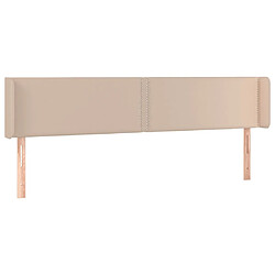 Maison Chic Tête de lit moderne avec oreilles pour chambre - Décoration de lit Cappuccino 203x16x78/88 cm Similicuir -MN37564