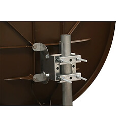 Antenne Parabole Fibre SMC 85 cm Marron WORLDSAT + LNB Quad 0,1 dB Full HD 1080p 4K Ultra HD + 8 Fiches F Or - Visserie en Inox