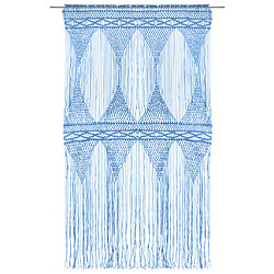 vidaXL Rideau en macramé Bleu 140x240 cm Coton