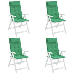 Avis vidaXL Coussins de chaise à dossier haut lot de 4 vert tissu oxford