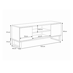 Kobi Meuble TV focus 135 cm loft noir