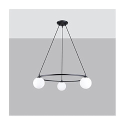 Luminaire Center Suspension Yoli Acier,Verre Noir