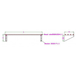 Etagère Murale Tubulaire Inox - Profondeur 300 - Combisteel