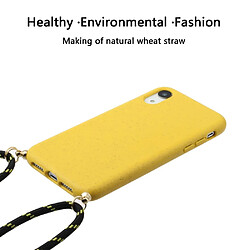 Coque en TPU souple avec sangle multifonction jaune pour votre Apple iPhone XR 6.1 pouces