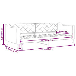 vidaXL Lit de repos sans matelas crème 90x200 cm tissu pas cher