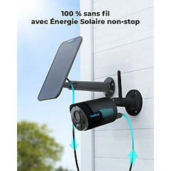 Reolink 3MP Caméra Surveillance WiFi sans Fil sur Batterie, Vision Nocturne, Audio Bidirectionnel, Détection Personne, Noir